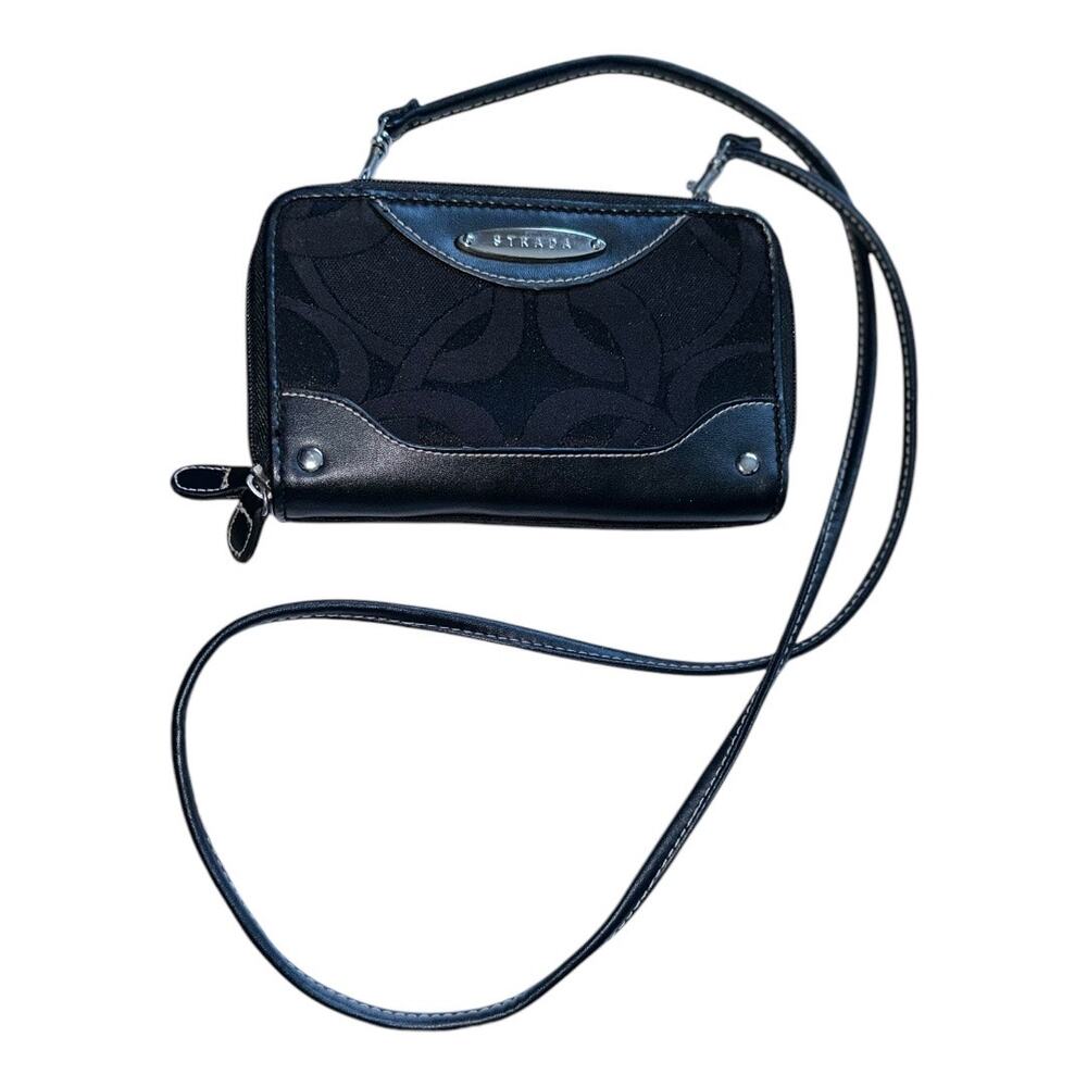 Black Strada Cross Body Bag All In One Wallet small black Crossbody Wallet